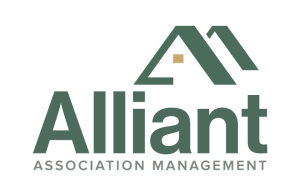 alliant association management logo with stylized green roof design above the company name in bold letters.